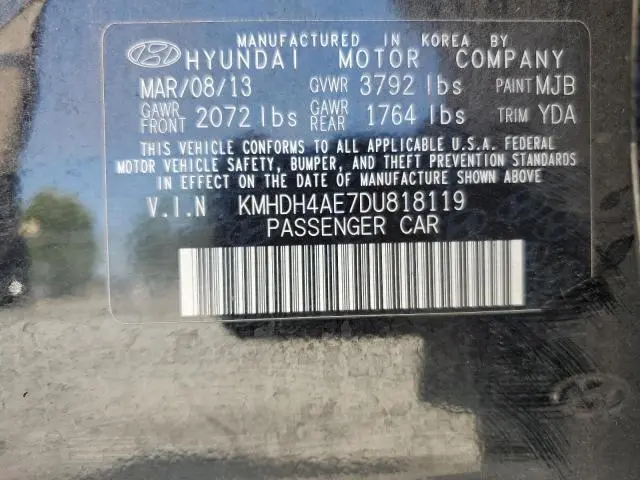 2013 HYUNDAI ELANTRA GLS