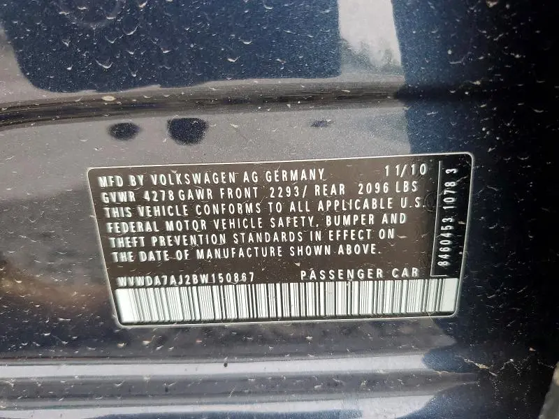 2011 VOLKSWAGEN GOLF   