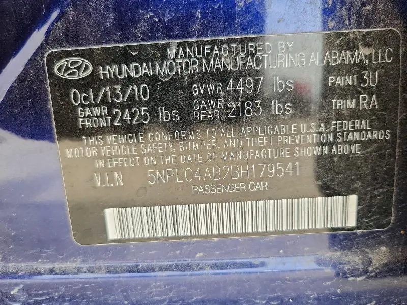 2011 HYUNDAI SONATA SE 2.0T  