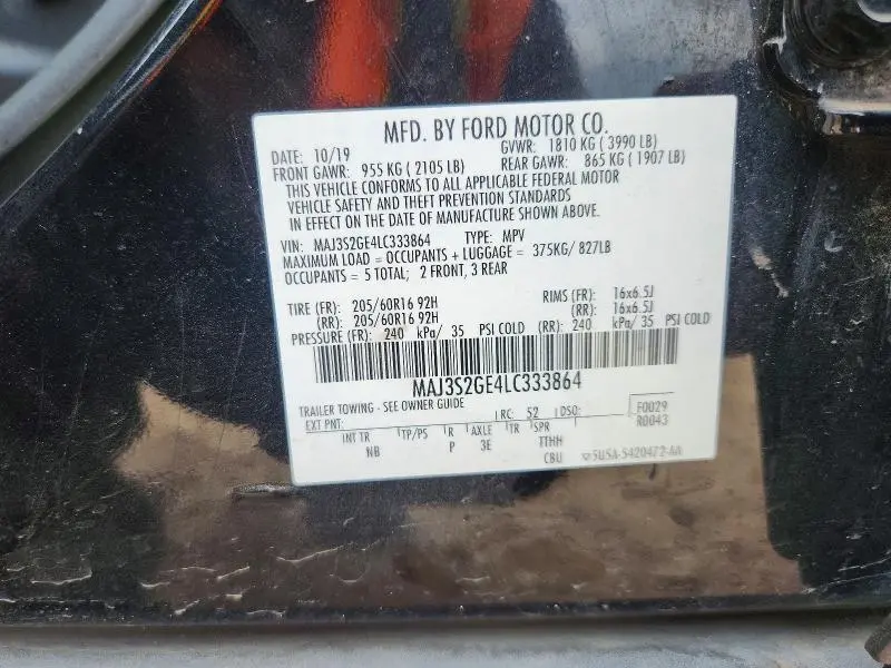 2020 FORD ECOSPORT SE  