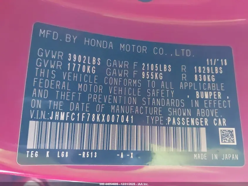 2019 HONDA CIVIC EX-L