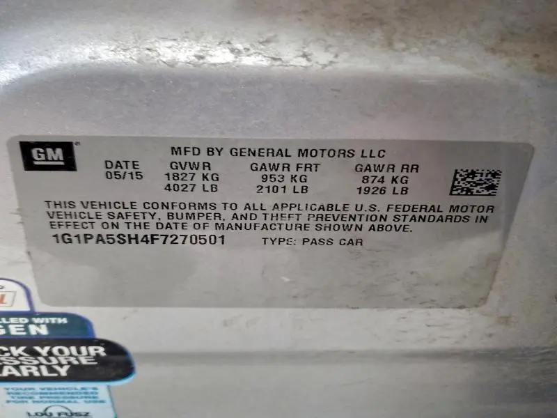 2015 CHEVROLET CRUZE LS  