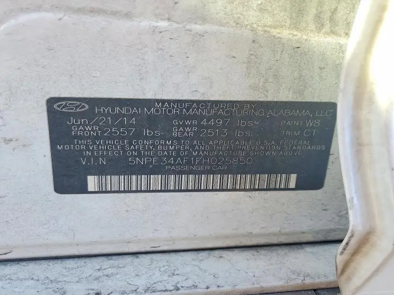 2015 HYUNDAI SONATA LIMITED  