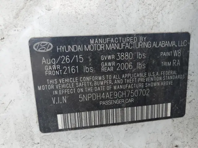 2016 HYUNDAI ELANTRA SE  