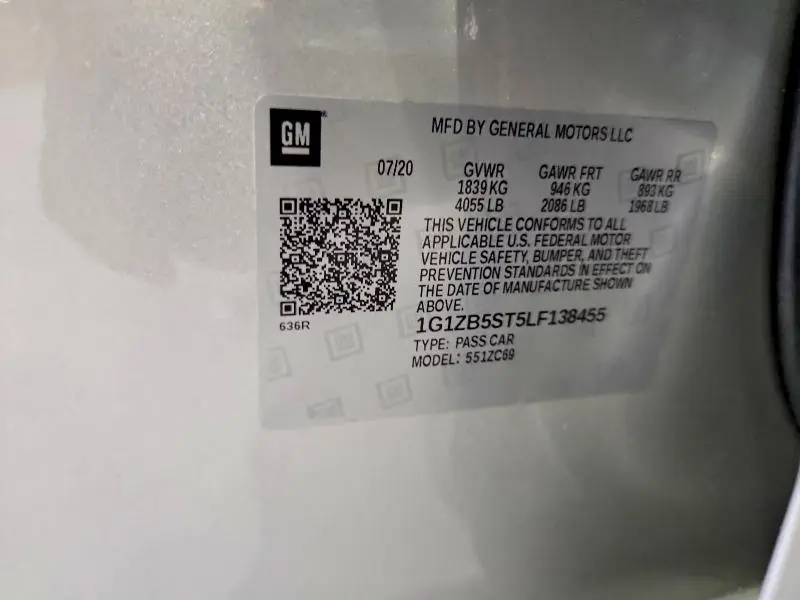 2020 CHEVROLET MALIBU LS  