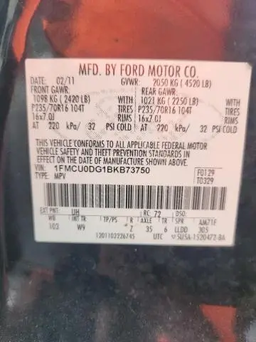 2011 FORD ESCAPE XLT  