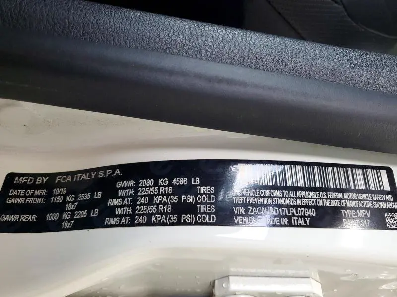 2020 JEEP RENEGADE LIMITED  