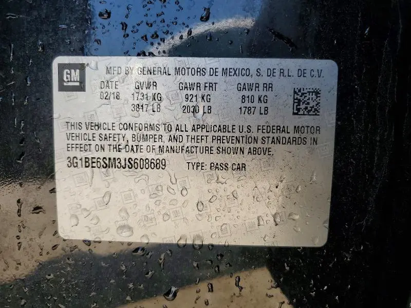 2018 CHEVROLET CRUZE LT  