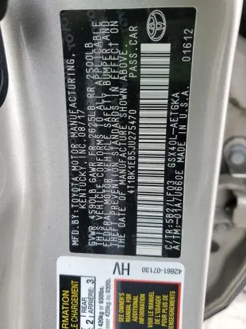 2018 TOYOTA AVALON XLE  