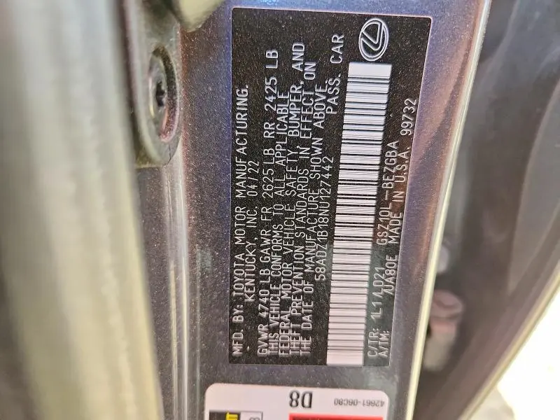 2022 LEXUS ES 350 BASE  