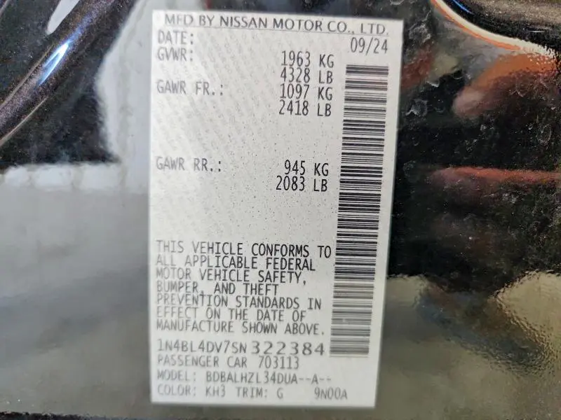 2025 NISSAN ALTIMA SV  