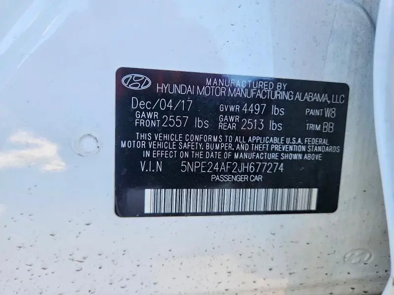 2018 HYUNDAI SONATA SE  