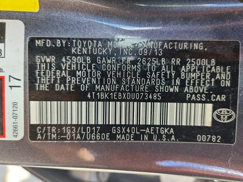 2013 TOYOTA AVALON XLE  
