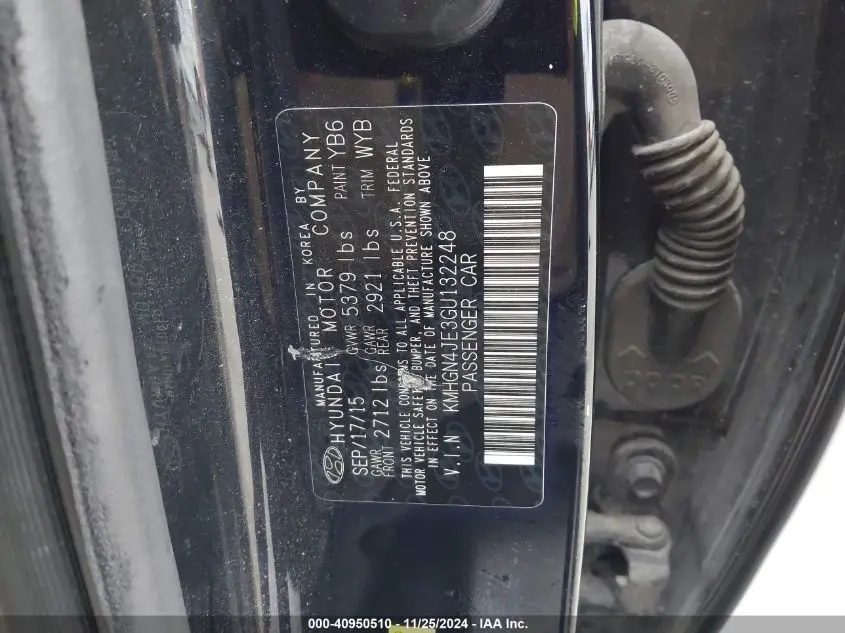 2016 HYUNDAI GENESIS 3.8