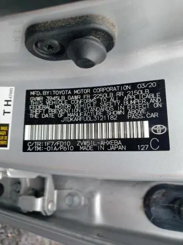 2020 TOYOTA PRIUS L  