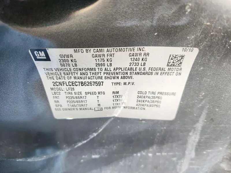 2011 CHEVROLET EQUINOX LS  