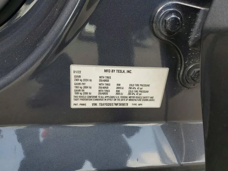 2022 TESLA MODEL Y   