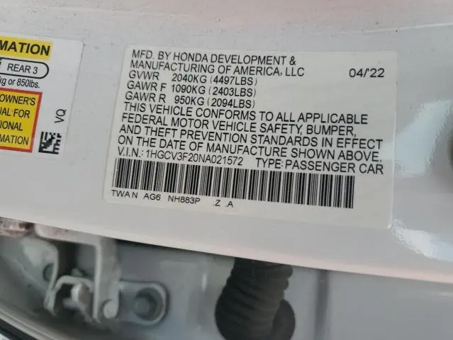 2022 HONDA ACCORD HYBRID SPORT  