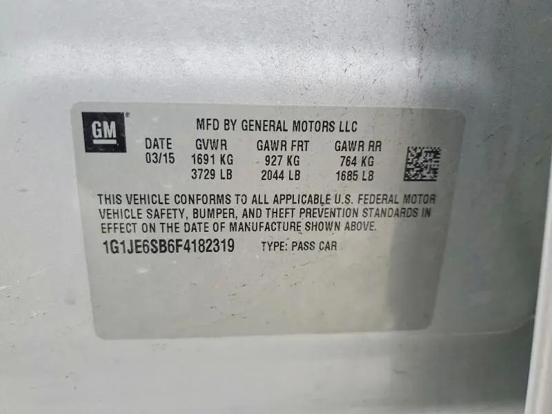 2015 CHEVROLET SONIC LTZ  