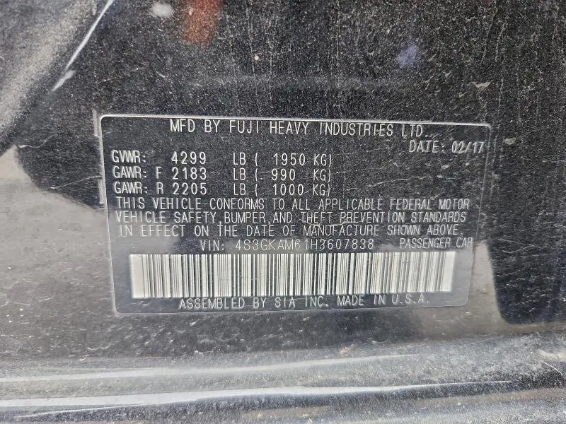 2017 SUBARU IMPREZA SPORT  