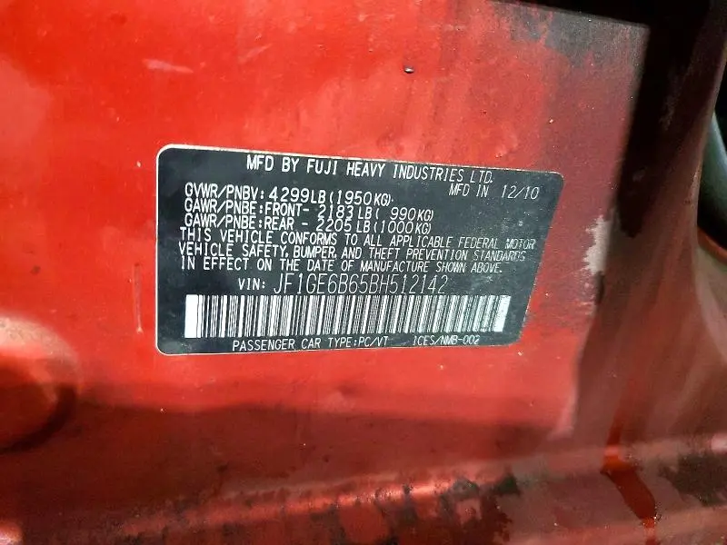2011 SUBARU IMPREZA 2.5I PREMIUM  