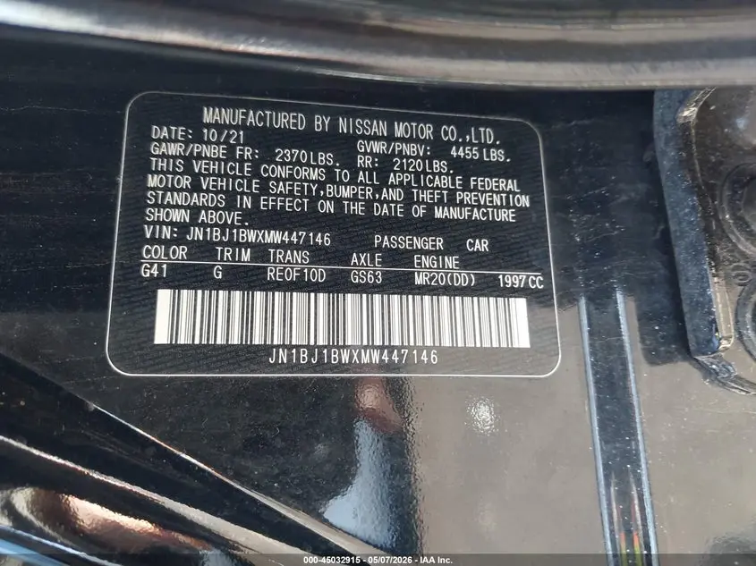 2021 NISSAN ROGUE SPORT SV AWD XTRONIC CVT