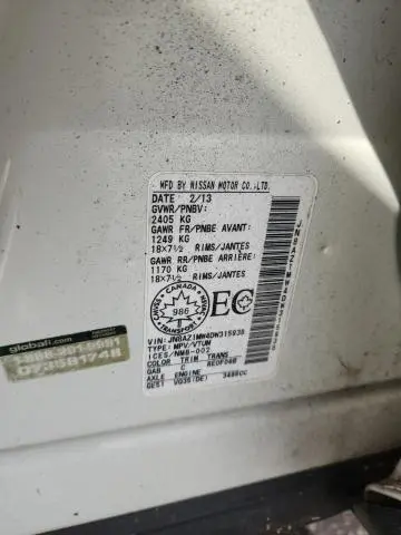 2013 NISSAN MURANO S  