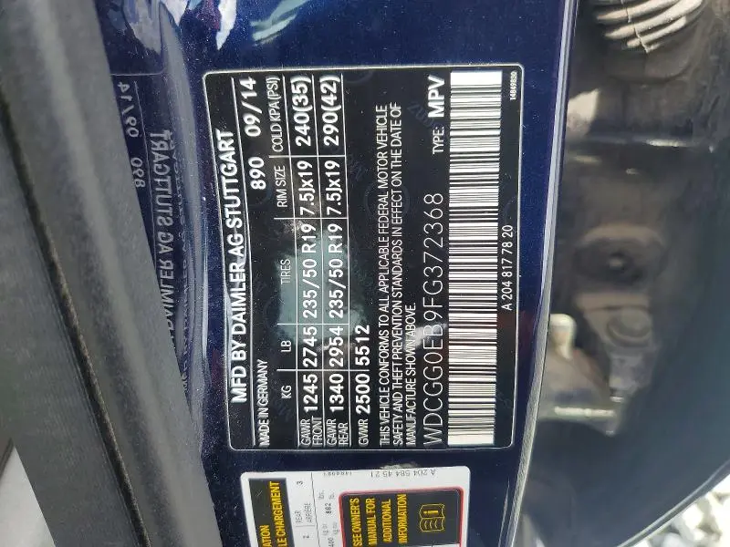 2015 MERCEDES-BENZ GLK 250 BLUETEC  