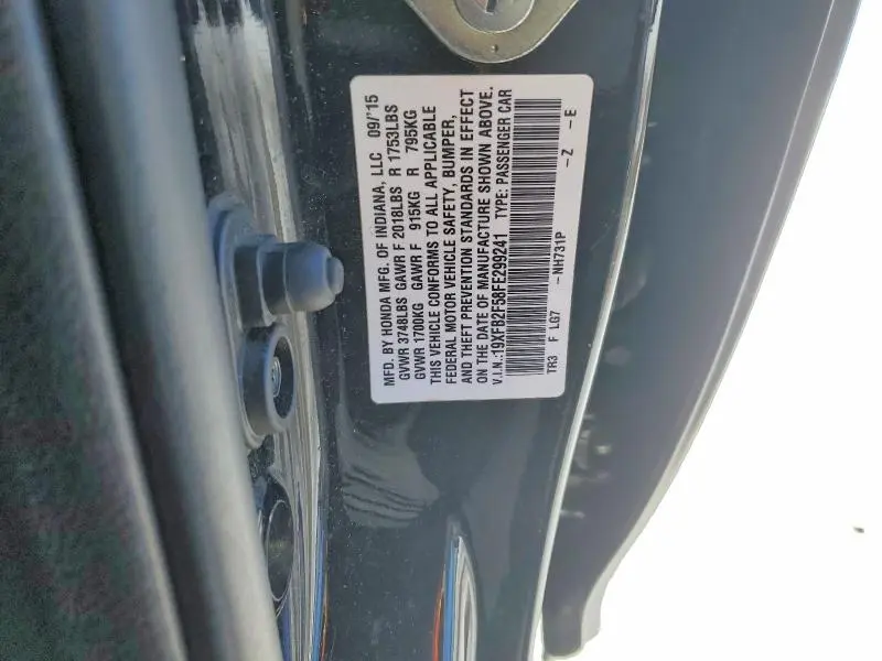 2015 HONDA CIVIC LX  