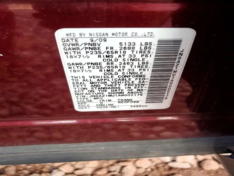 2010 NISSAN MURANO S  