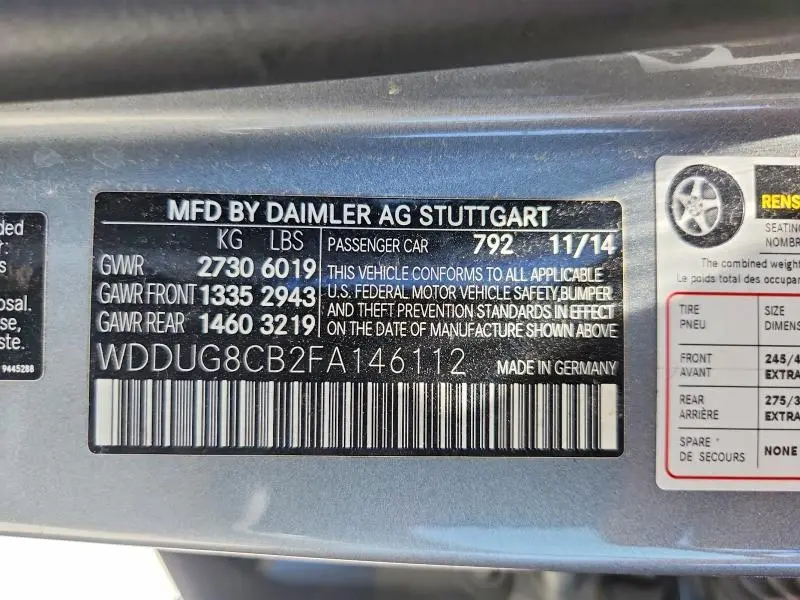 2015 MERCEDES-BENZ S 550  