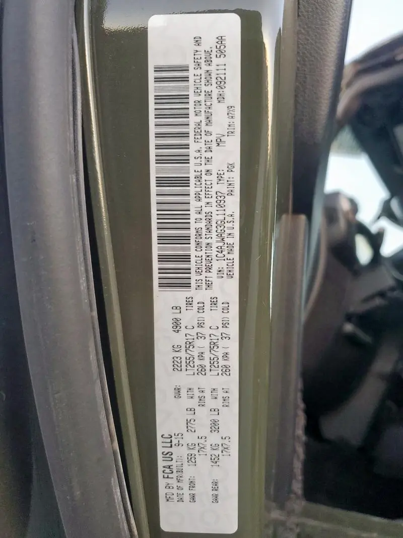 2016 JEEP WRANGLER SPORT  