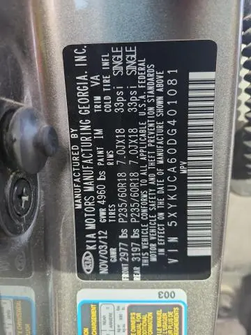 2013 KIA SORENTO EX  