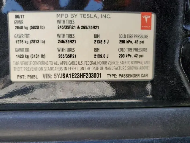 2017 TESLA MODEL S   