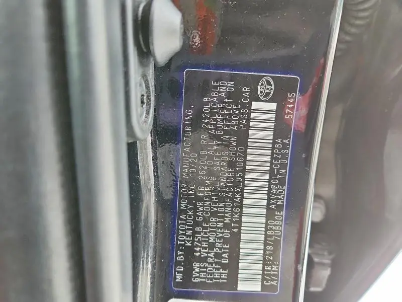 2020 TOYOTA CAMRY XSE  