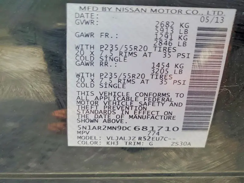 2013 NISSAN PATHFINDER S  