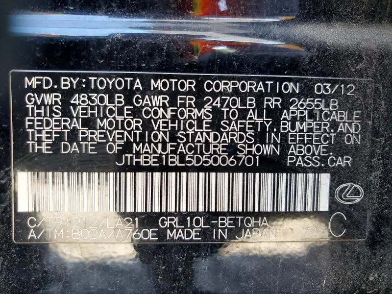 2013 LEXUS GS 350  