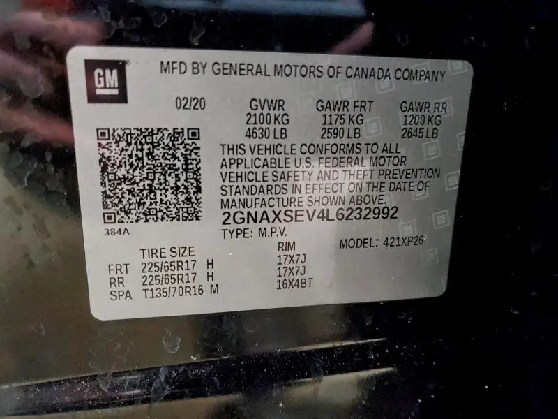 2020 CHEVROLET EQUINOX LS  