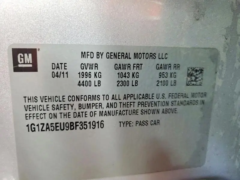 2011 CHEVROLET MALIBU LS  