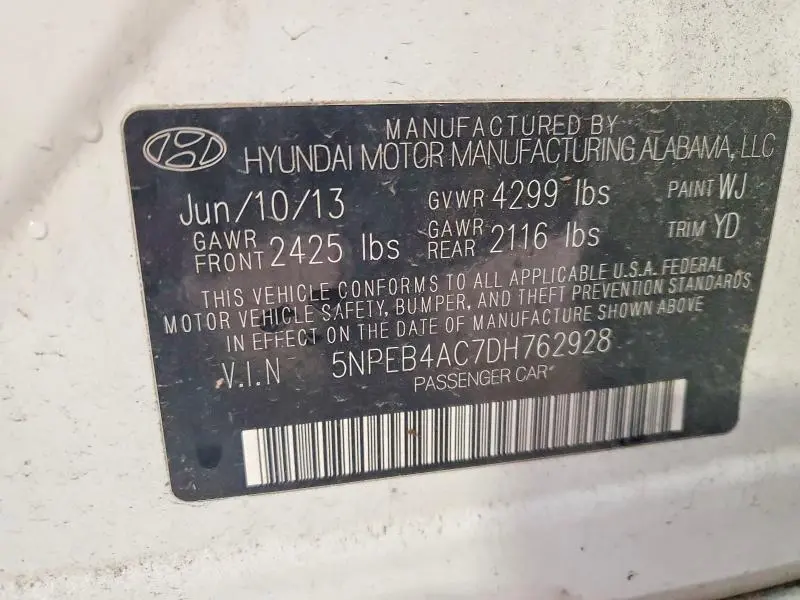2013 HYUNDAI SONATA GLS  