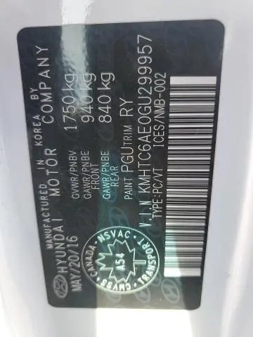 2016 HYUNDAI VELOSTER TURBO  