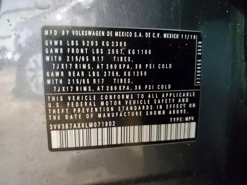 2020 VOLKSWAGEN TIGUAN SE  