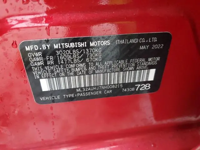 2022 MITSUBISHI MIRAGE ES