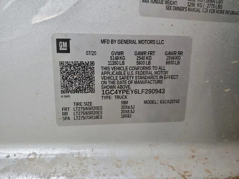 2020 CHEVROLET SILVERADO K2500 HEAVY DUTY LTZ  