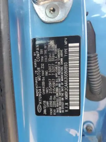 2018 HYUNDAI KONA SEL