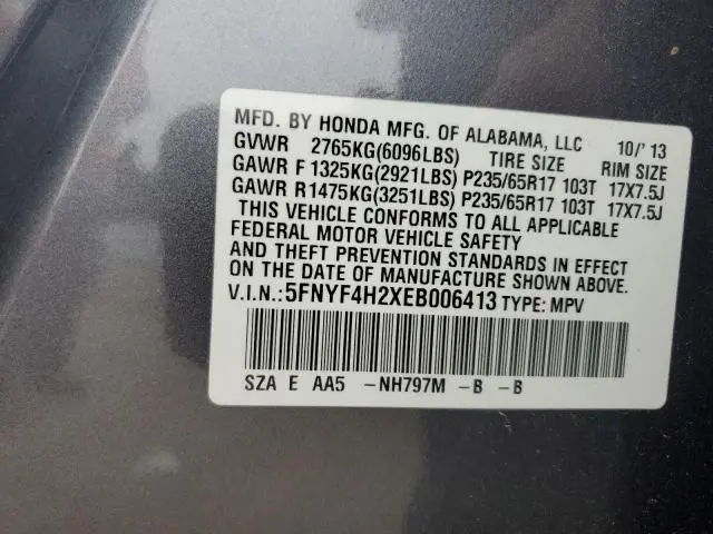 2014 HONDA PILOT LX  