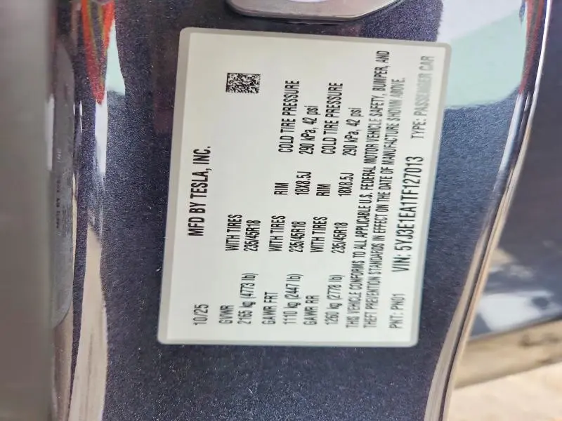 2026 TESLA MODEL 3   