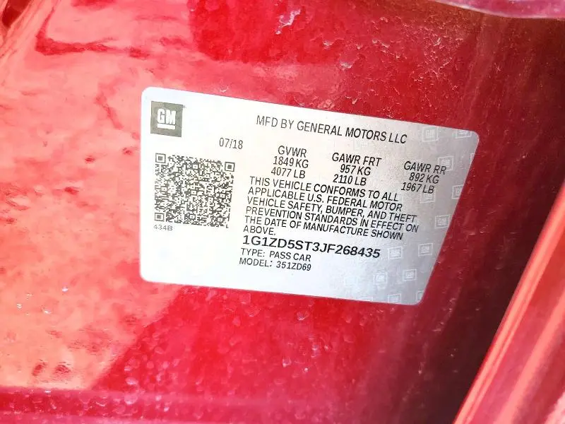 2018 CHEVROLET MALIBU LT  