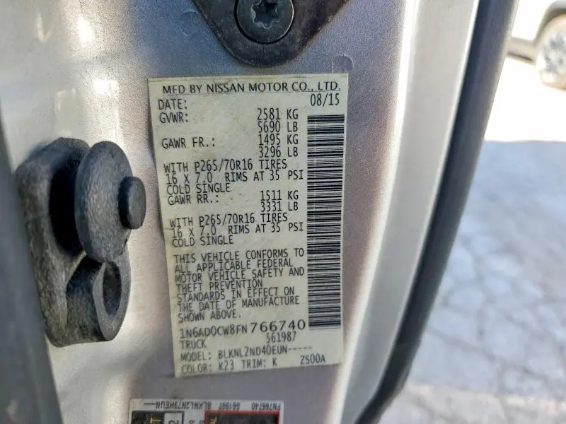 2015 NISSAN FRONTIER SV V6  