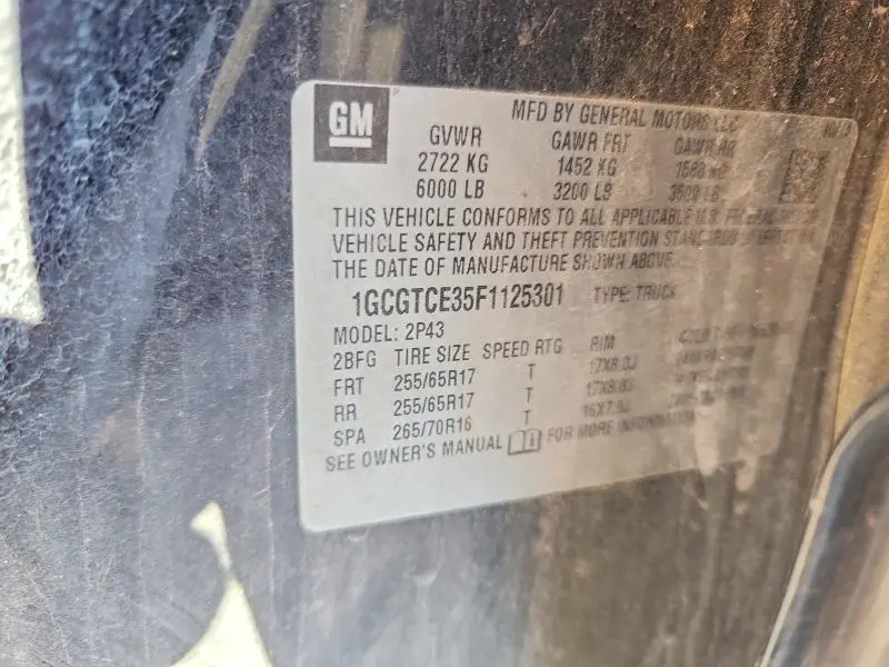 2015 CHEVROLET COLORADO Z71  